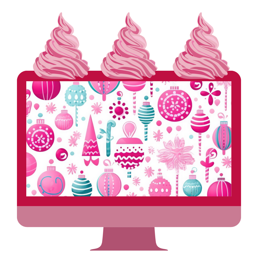 A4 Festive Pink and Blue Baubles Printed Edible Icing Sheet - Cake Wrap, Cookie and Cupcake Decor