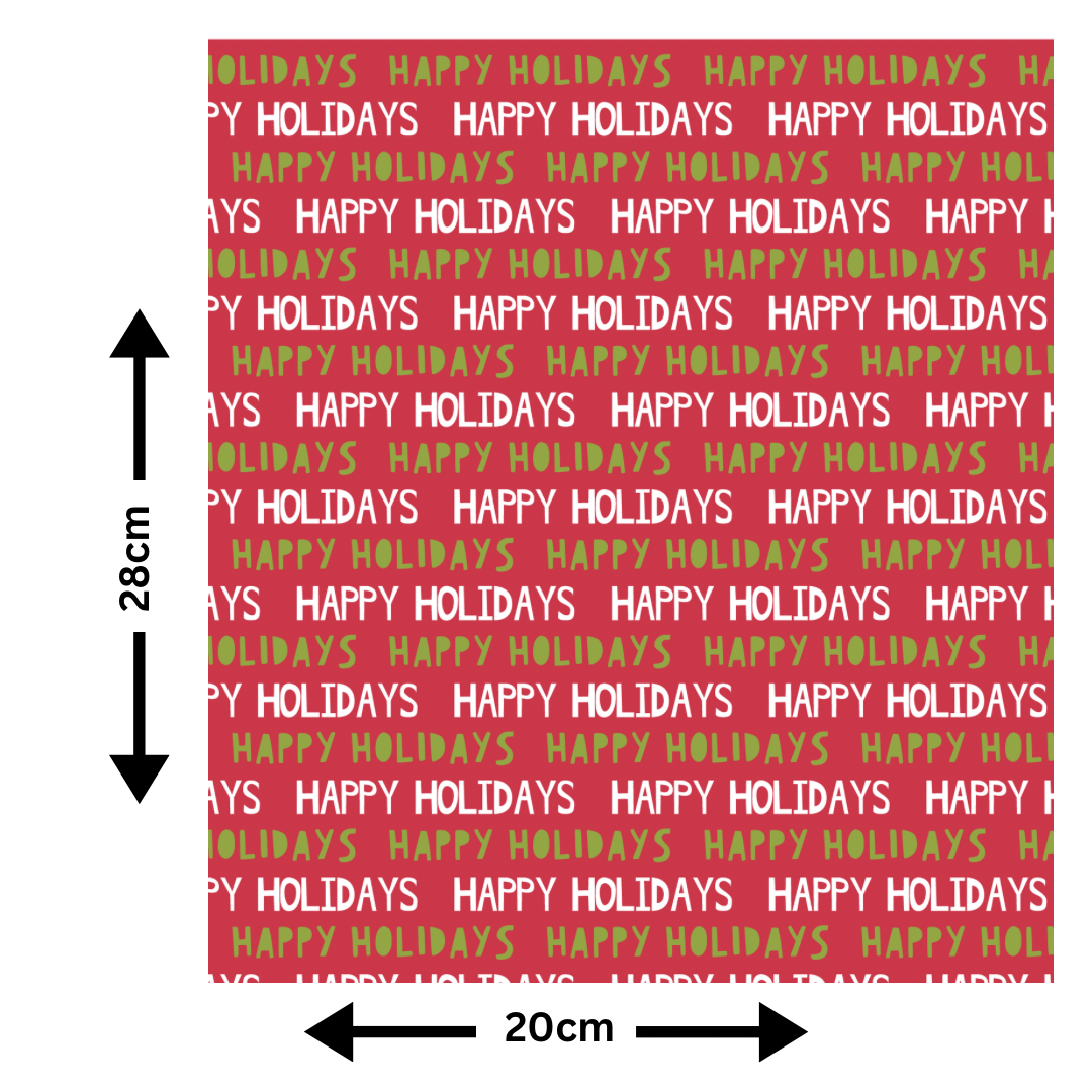 A4 Happy Holidays Red Festive Printed Edible Icing Sheet - Cake Wrap, Cookie and Cupcake Decor