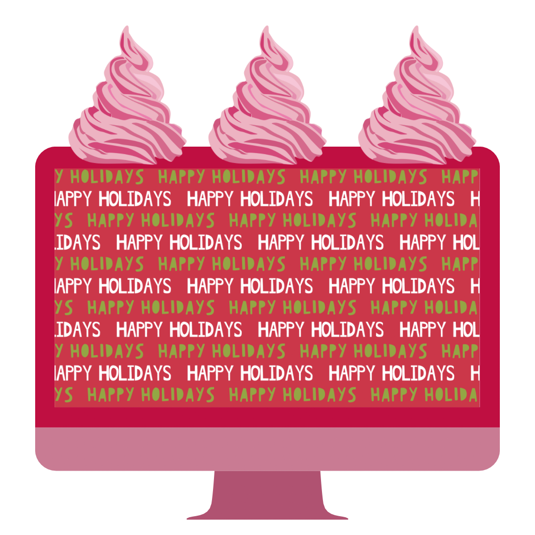 A4 Happy Holidays Red Festive Printed Edible Icing Sheet - Cake Wrap, Cookie and Cupcake Decor