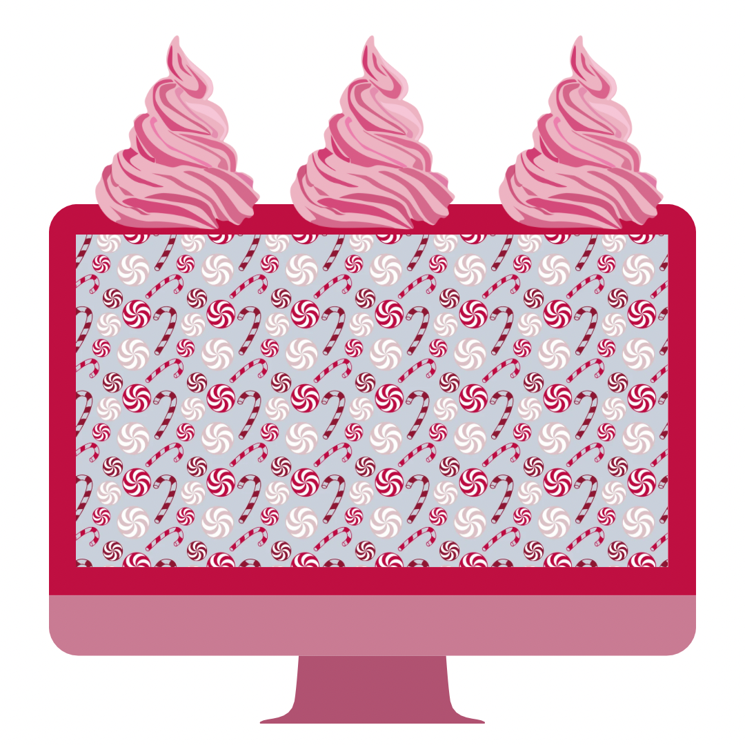 A4 Candy Canes and Swirls Printed Edible Icing Sheet - Cake Wrap, Cookie and Cupcake Decor