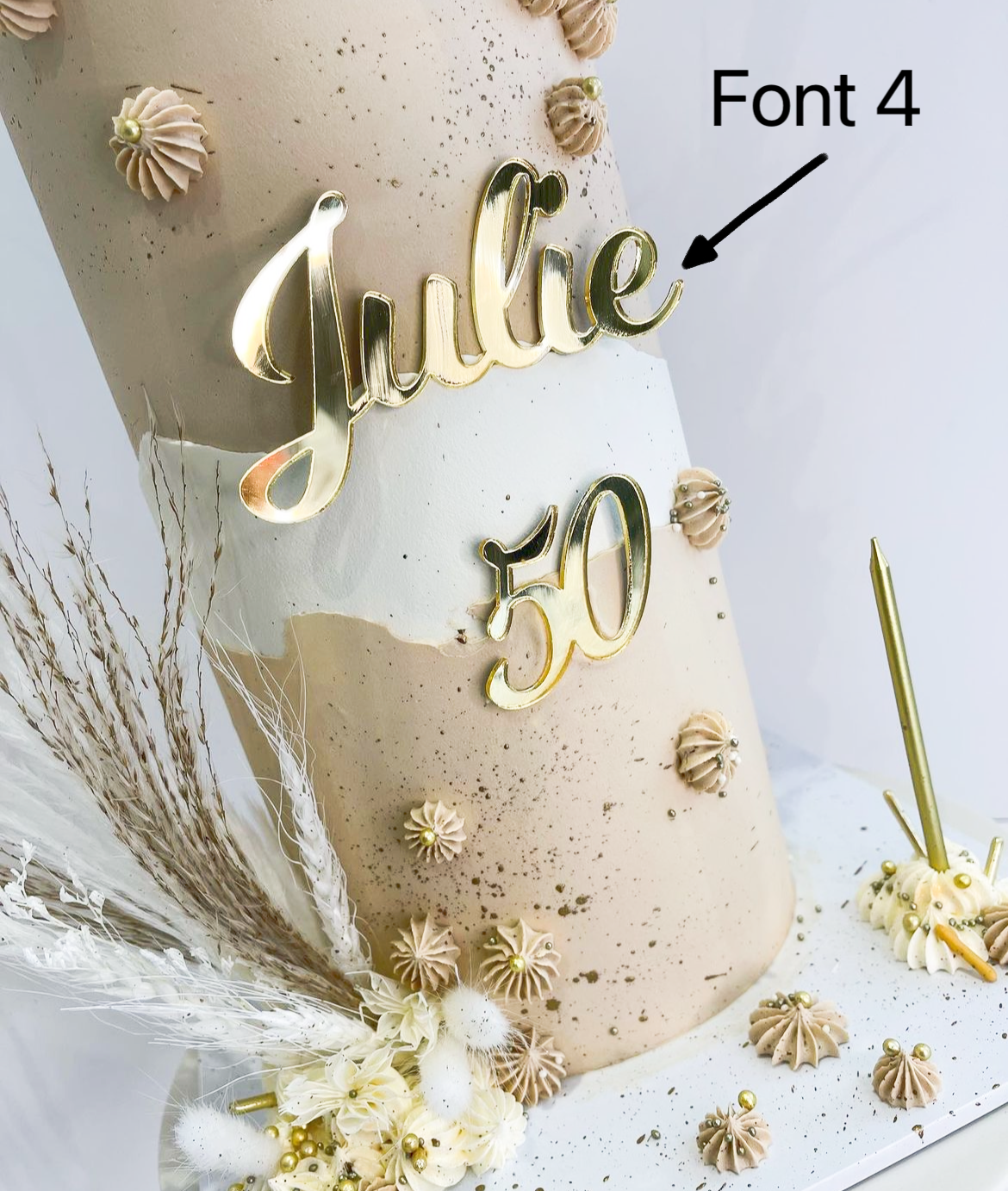 Adorn Font Name Charm - Personalised Acrylic Cake Decor
