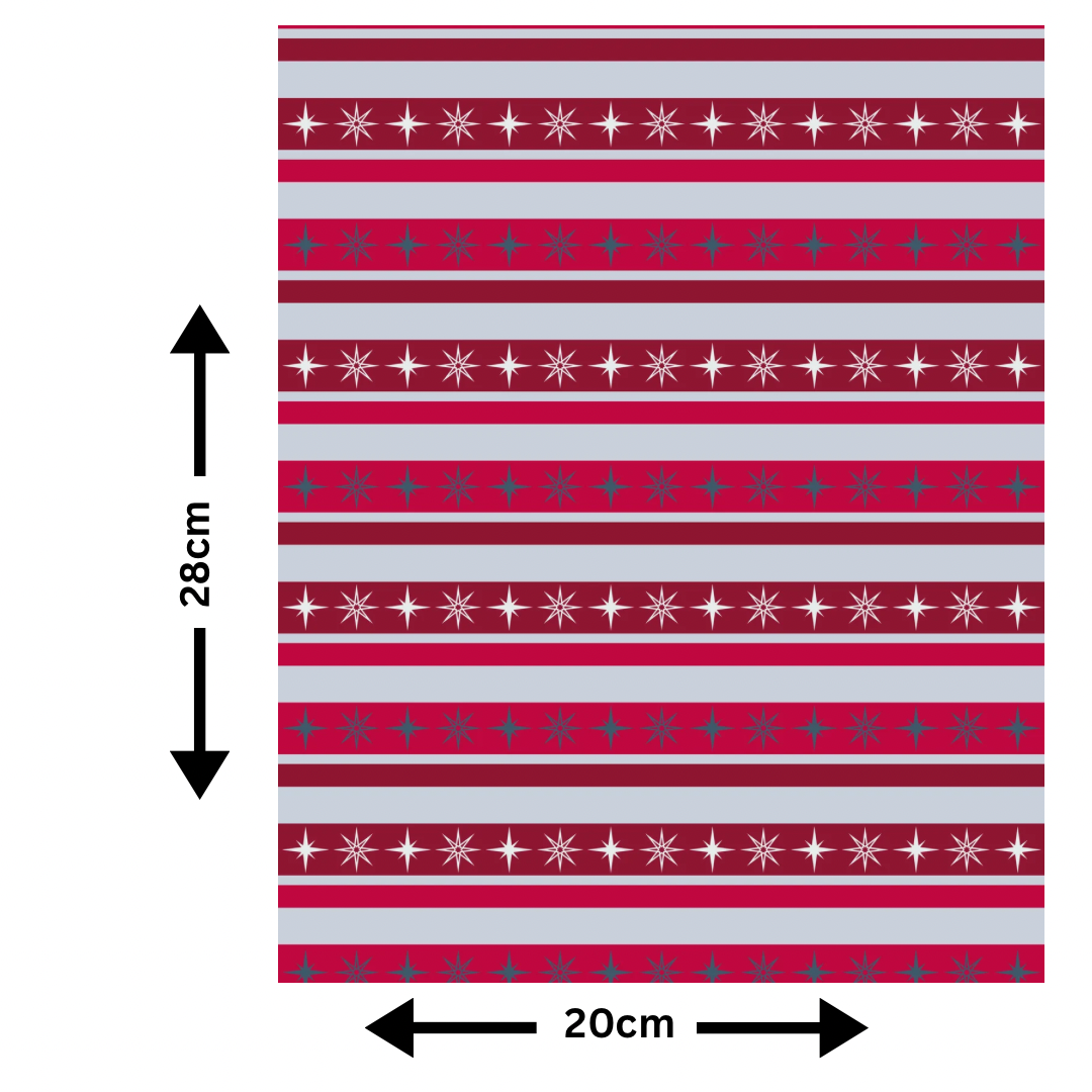 A4 Festive Star Stripe Printed Edible Icing Sheet - Cake Wrap, Cookie and Cupcake Decor