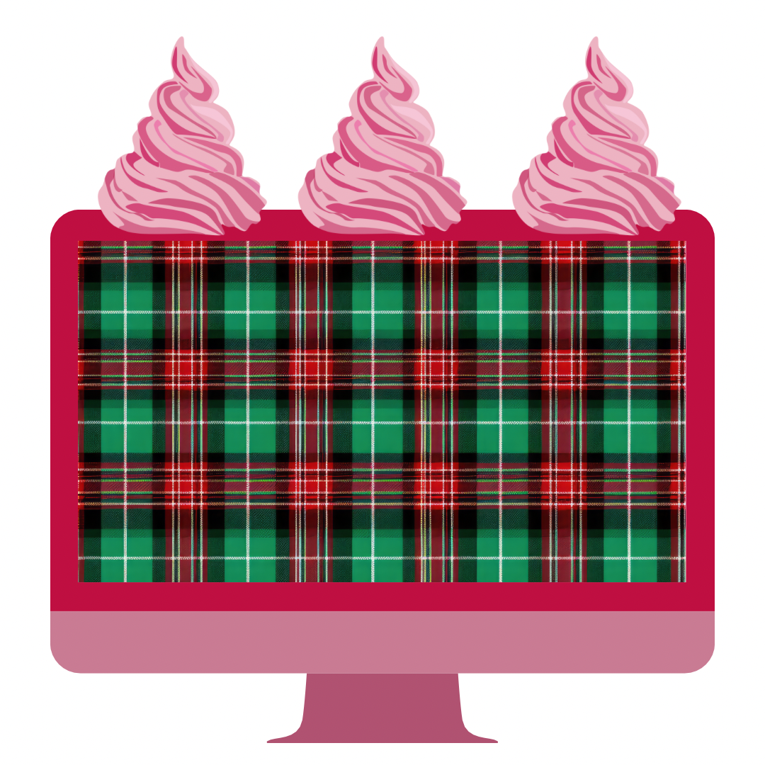 A4 Red and Green Tartan Printed Edible Icing Sheet - Cake Wrap, Cookie and Cupcake Decor