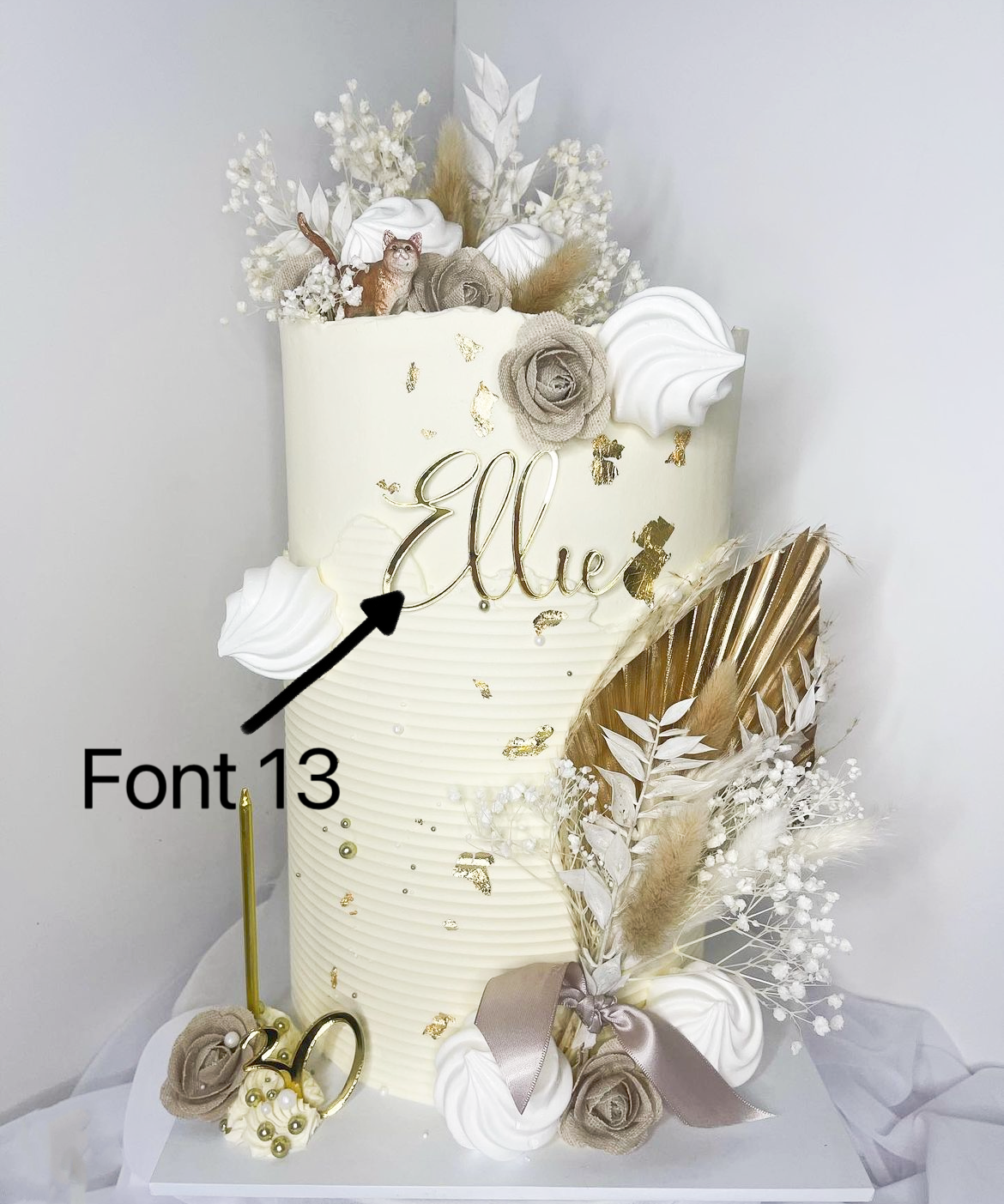 Elegance Font Name Charm - Personalised Acrylic Cake Decor