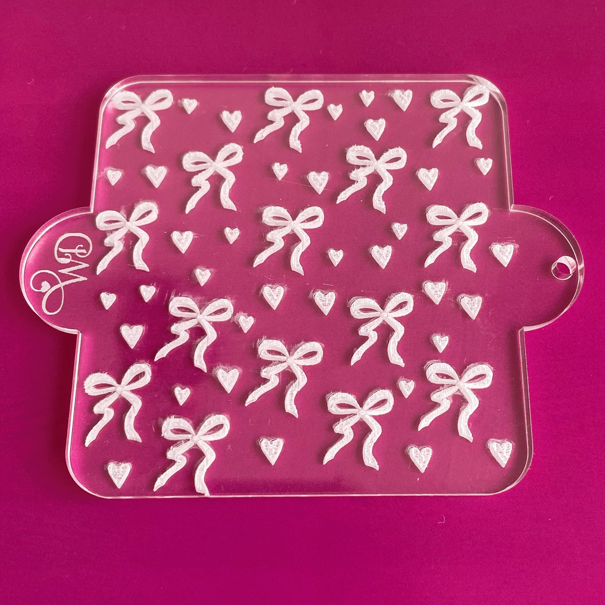 Bows and Hearts Design Texture Mat Embosser.