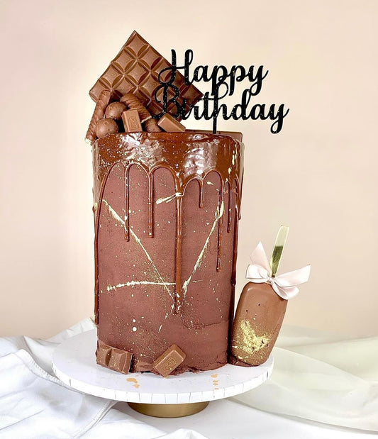 Fancy Happy Birthday Cake Topper - Cake Decoration - Style 3