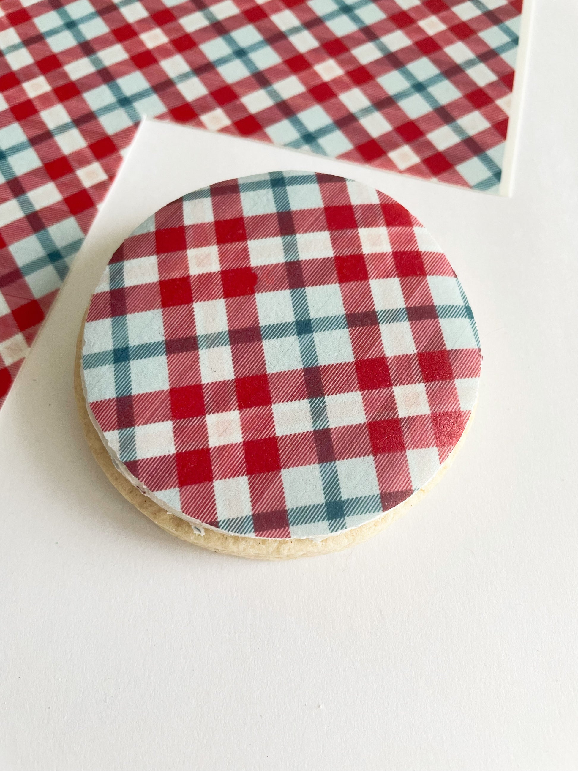 A4 Tartan Printed Edible Icing Sheet - Cake Wrap, Cookie and Cupcake Decor
