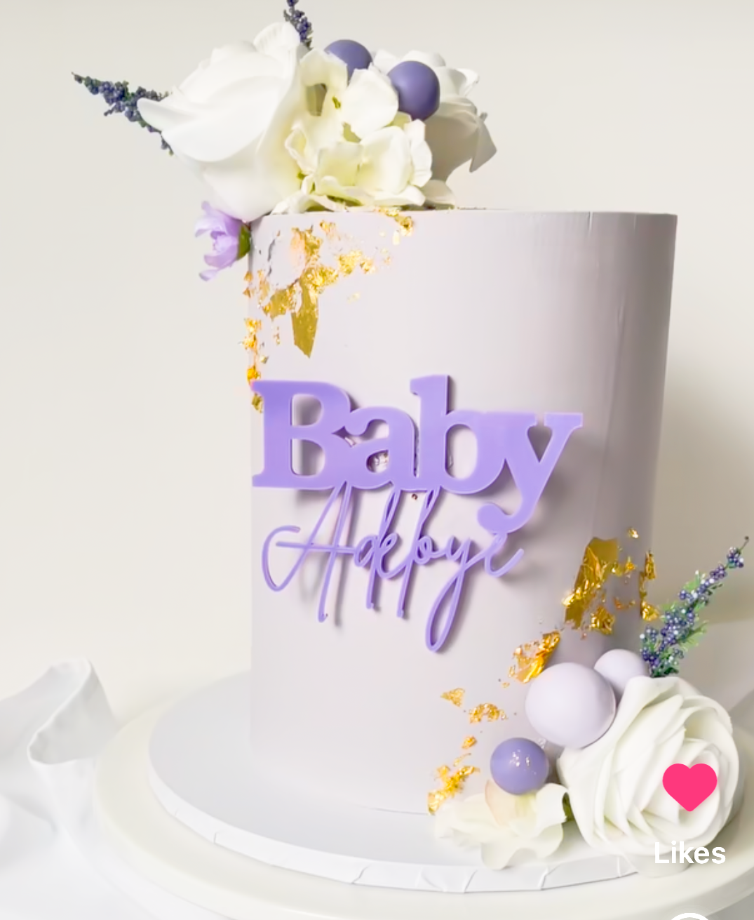 Baby Name Cake Charm - Personalised Acrylic Cake Decor