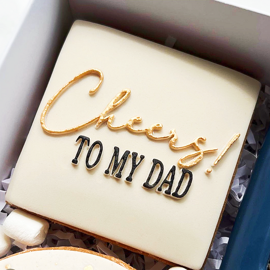 Father's Day 'Cheers to my Dad' cookie stamp embosser for heartfelt treats