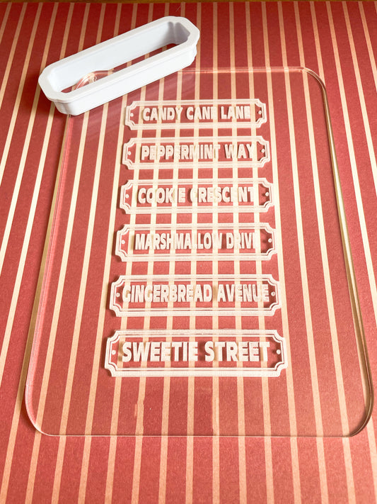 Christmas Candy Land Street Signs Embossing Slab.