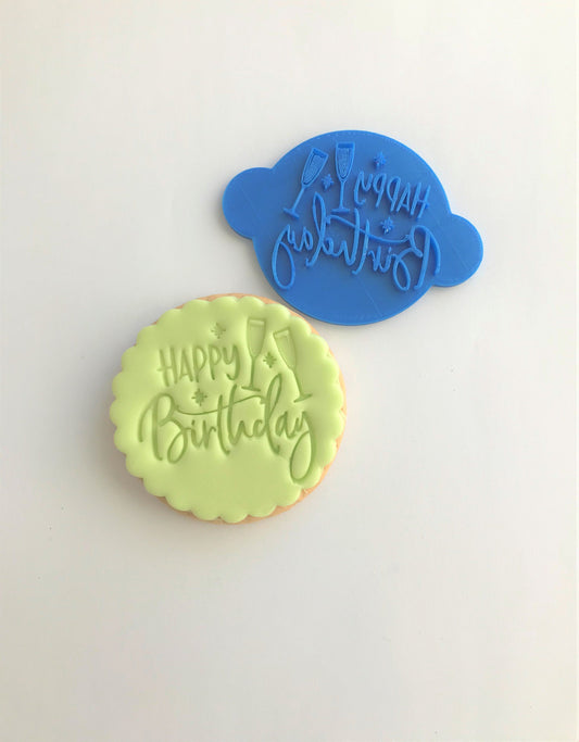 Happy Birthday Cookie Stamp. Style #2.