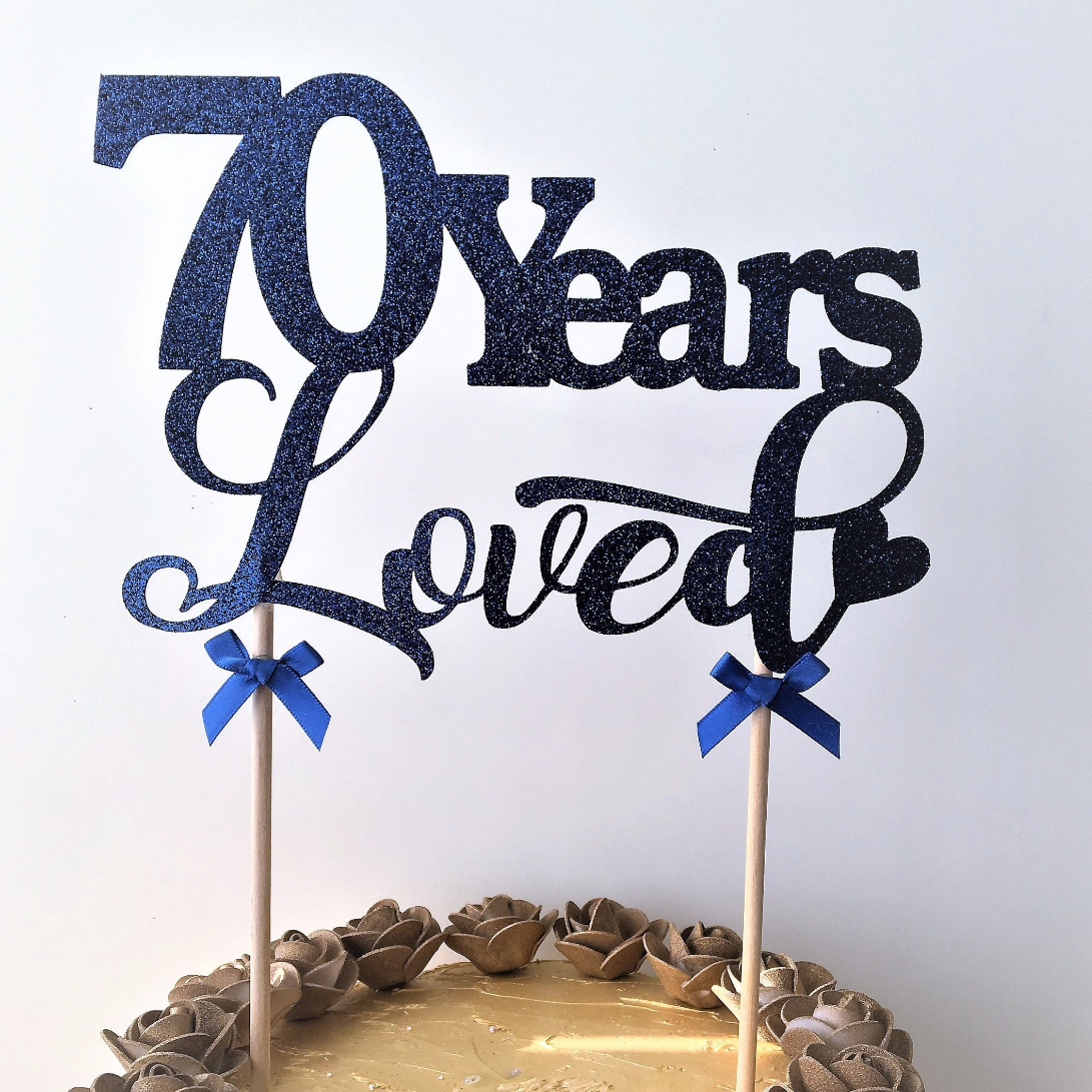 Years Loved Glitter Card Topper