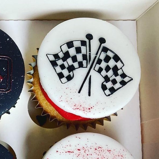 Pair of Chequered Racing Flags cookie embosser by Welshcrafter Design