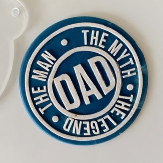 Welshcrafter Design cookie embosser: 'Dad, The Man, The Myth, The Legend'. A tribute to legendary fathers!