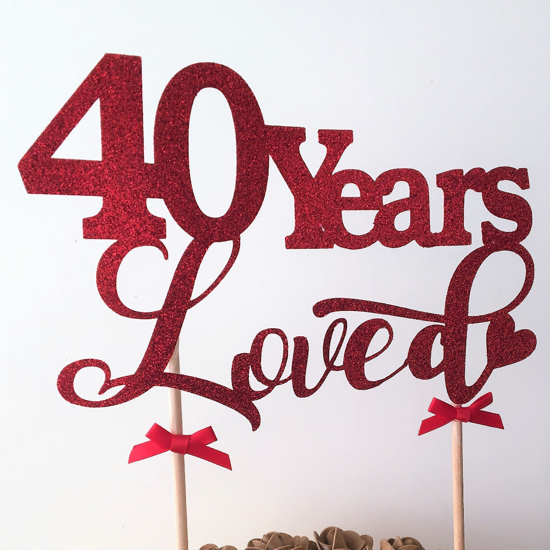 Years Loved Glitter Card Topper