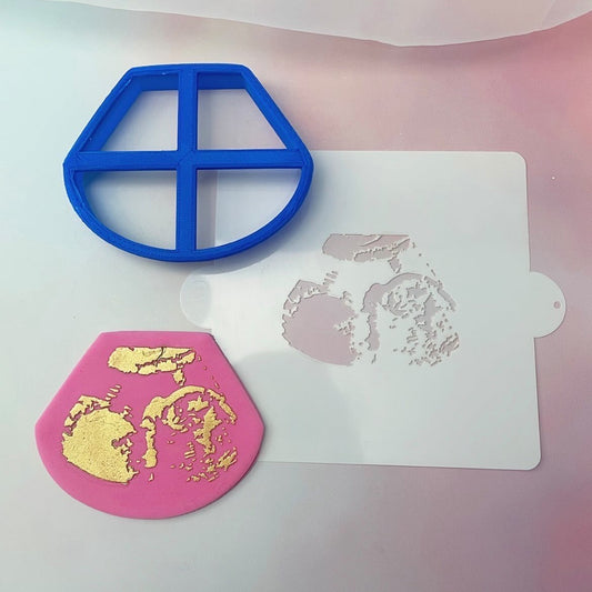 Baby Scan Stencil and Matching Cookie Cutter Set.