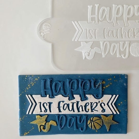Happy 1st Father's Day Embosser and Cookie Cutter Set.