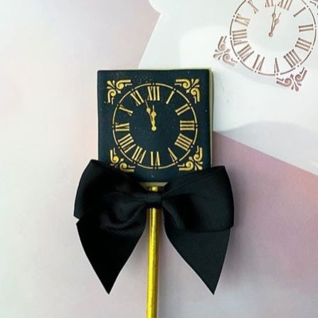 Clock Stencil. Ornate Countdown to the New Year Design