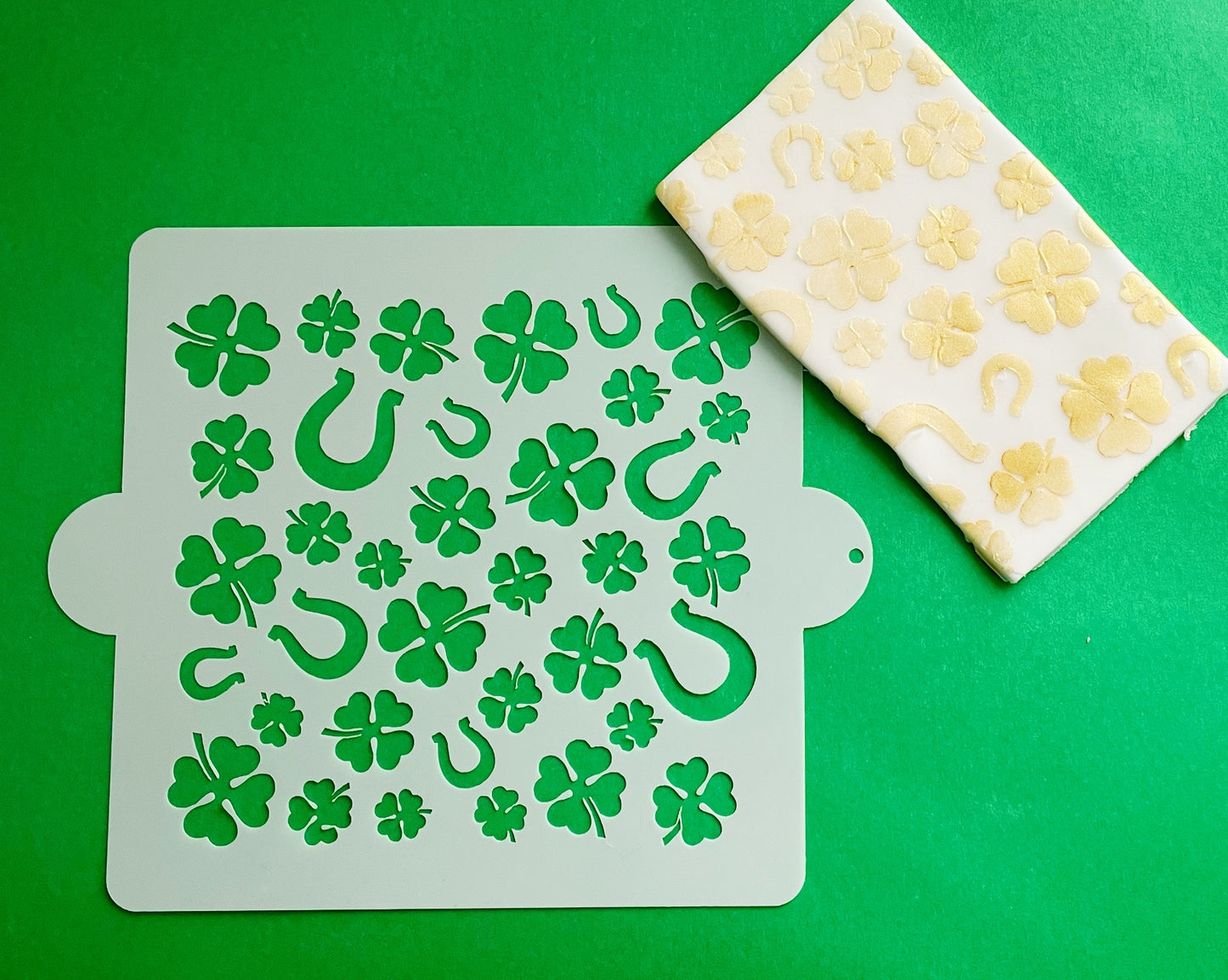 Four Leaf Clover and Horseshoe Stencil.
