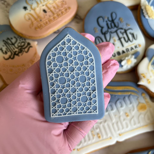 Islamic Window Pattern Embosser and Matching Cookie Cutter.