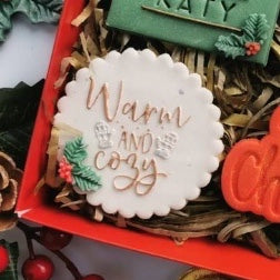 Warm and Cozy Christmas Icing Embosser Stamp.