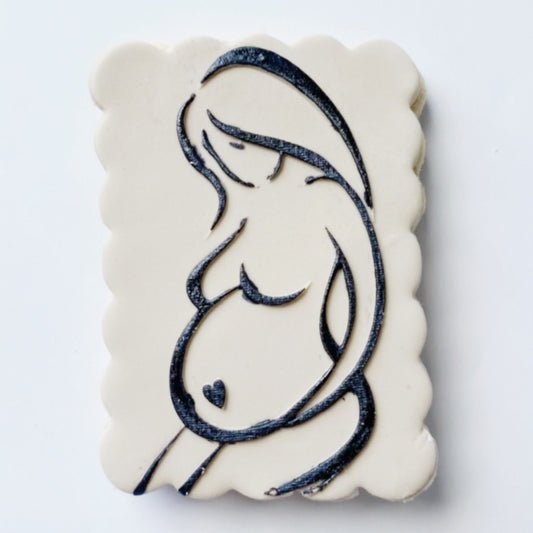 Pregnant Woman Embosser and Cookie Cutter Set.