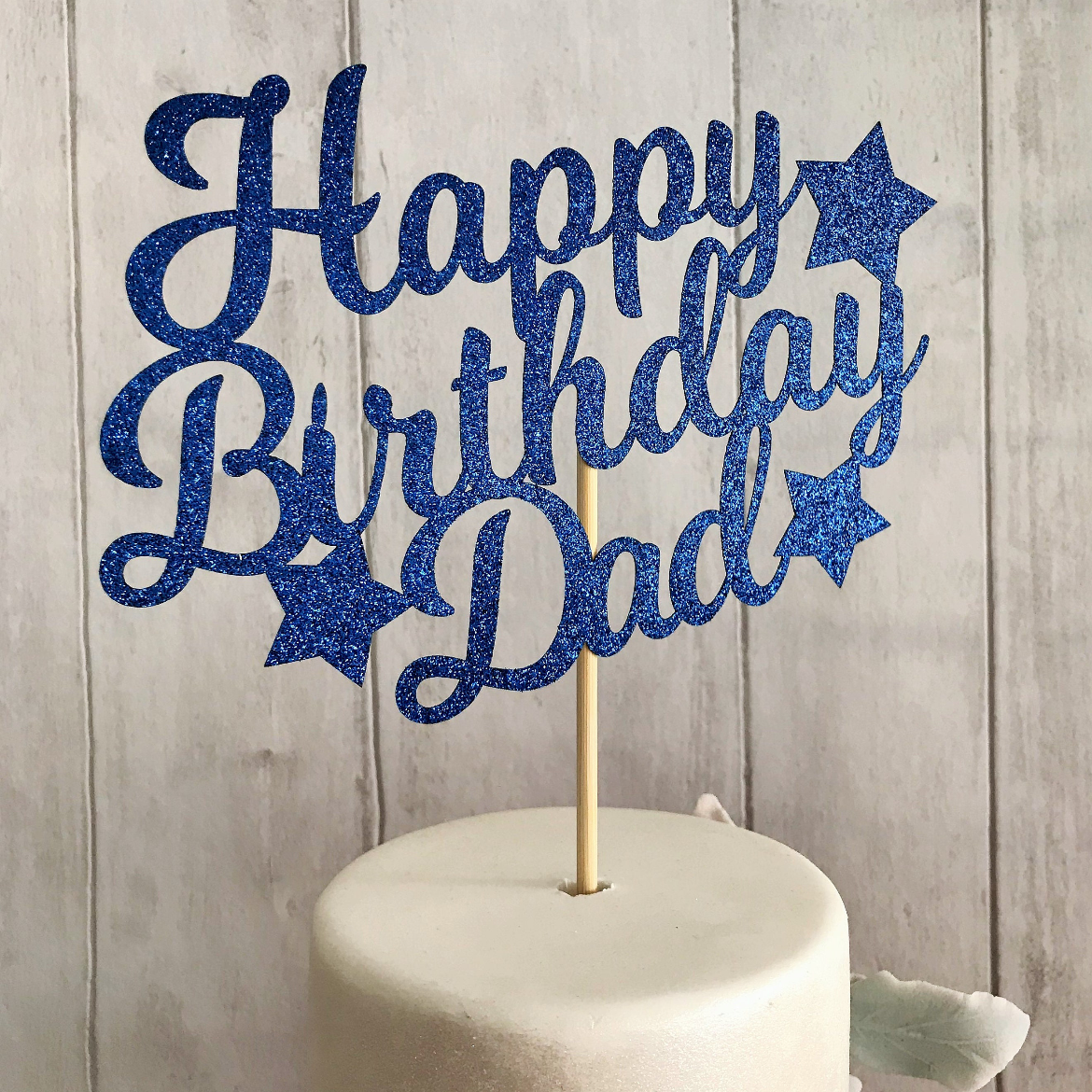 Happy Birthday Dad Glitter Card Topper