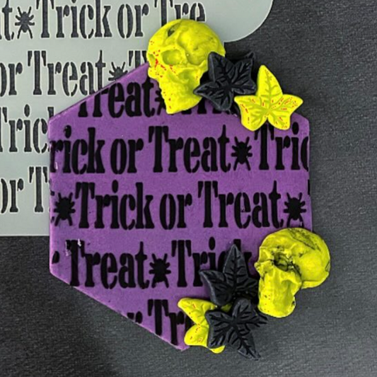 Trick or Treat Word Halloween Stencil.
