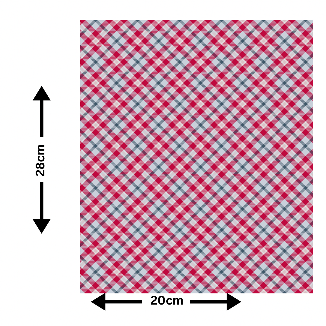 A4 Tartan Printed Edible Icing Sheet - Cake Wrap, Cookie and Cupcake Decor