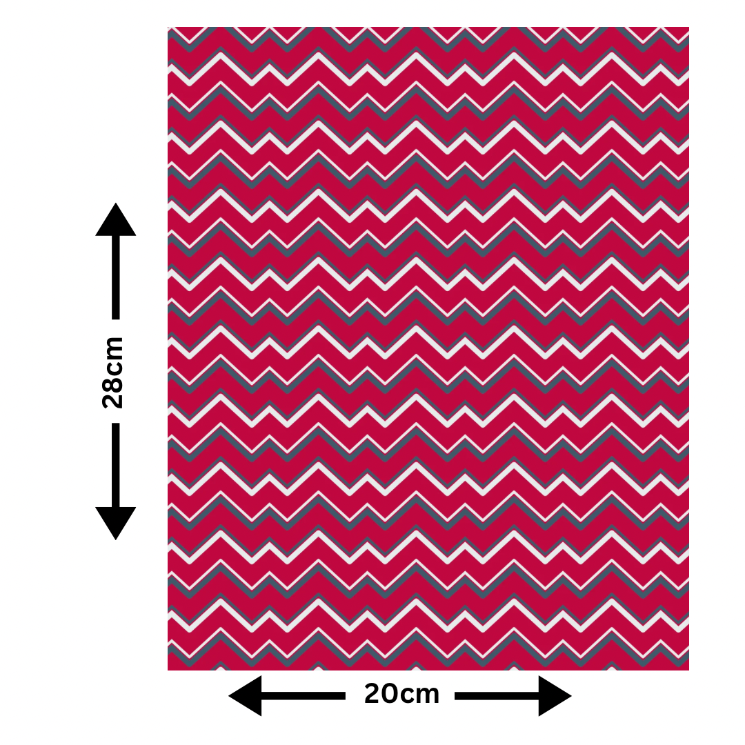 A4 Festive Zig Zag Printed Edible Icing Sheet - Cake Wrap, Cookie and Cupcake Decor