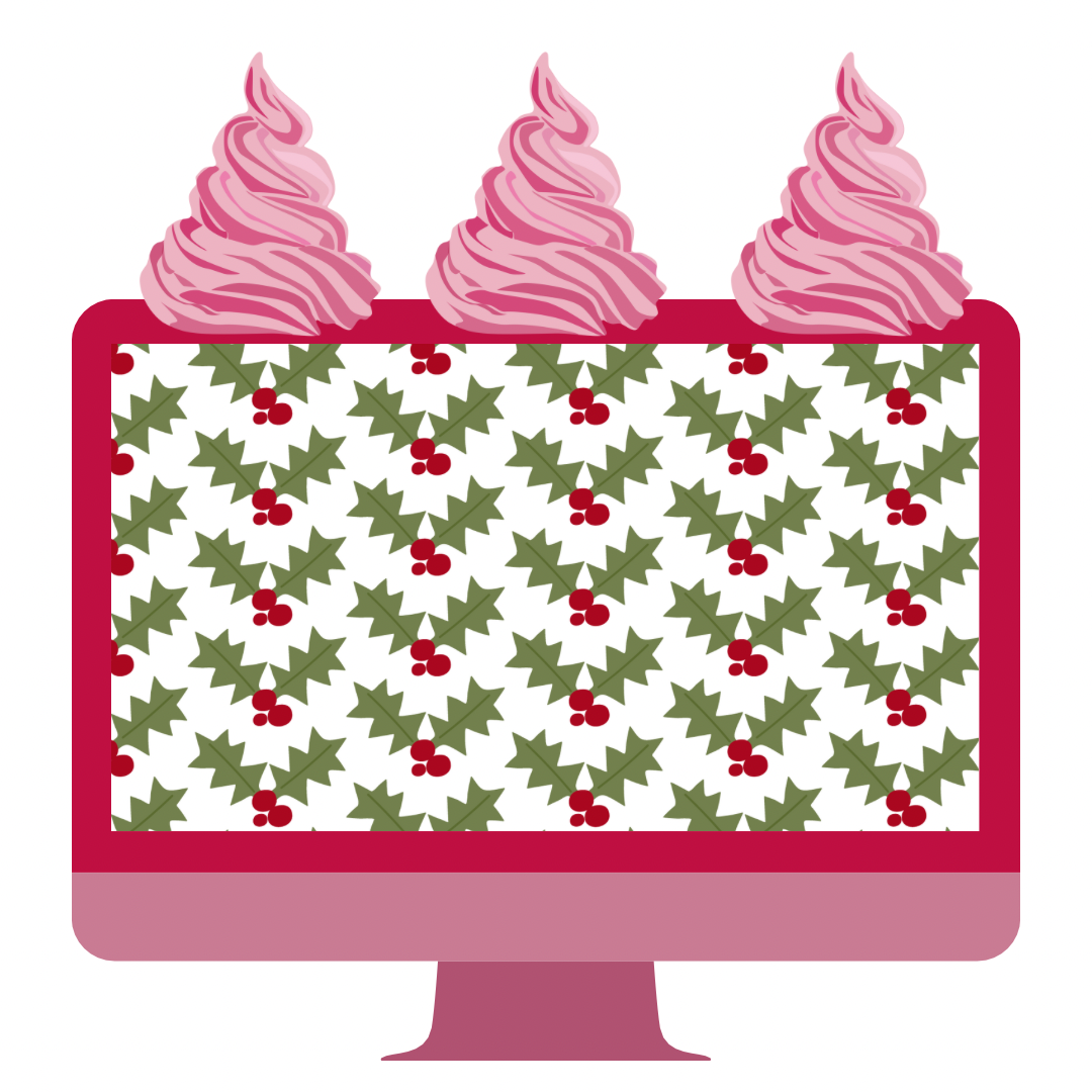 A4 Modern Holly Leaves Festive Printed Edible Icing Sheet - Cake Wrap, Cookie and Cupcake Decor