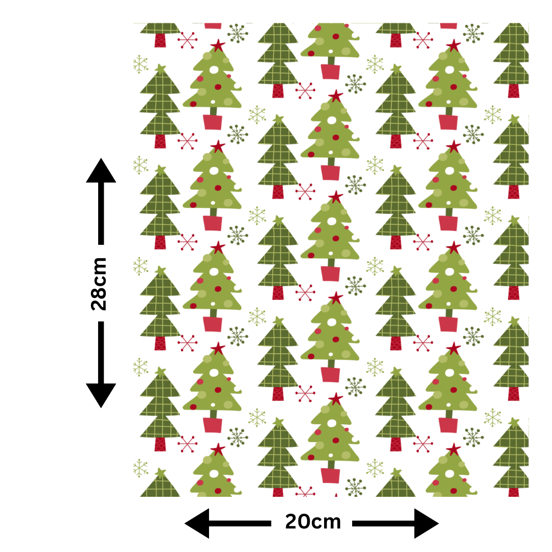 A4 Modern Print Festive Christmas Tree Edible Icing Sheet - Cake Wrap, Cookie and Cupcake Decor