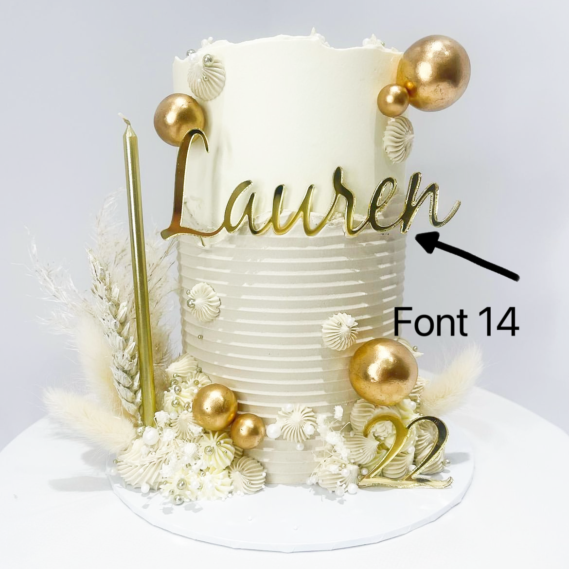 Chic Font Name Charm - Personalised Acrylic Cake Decor