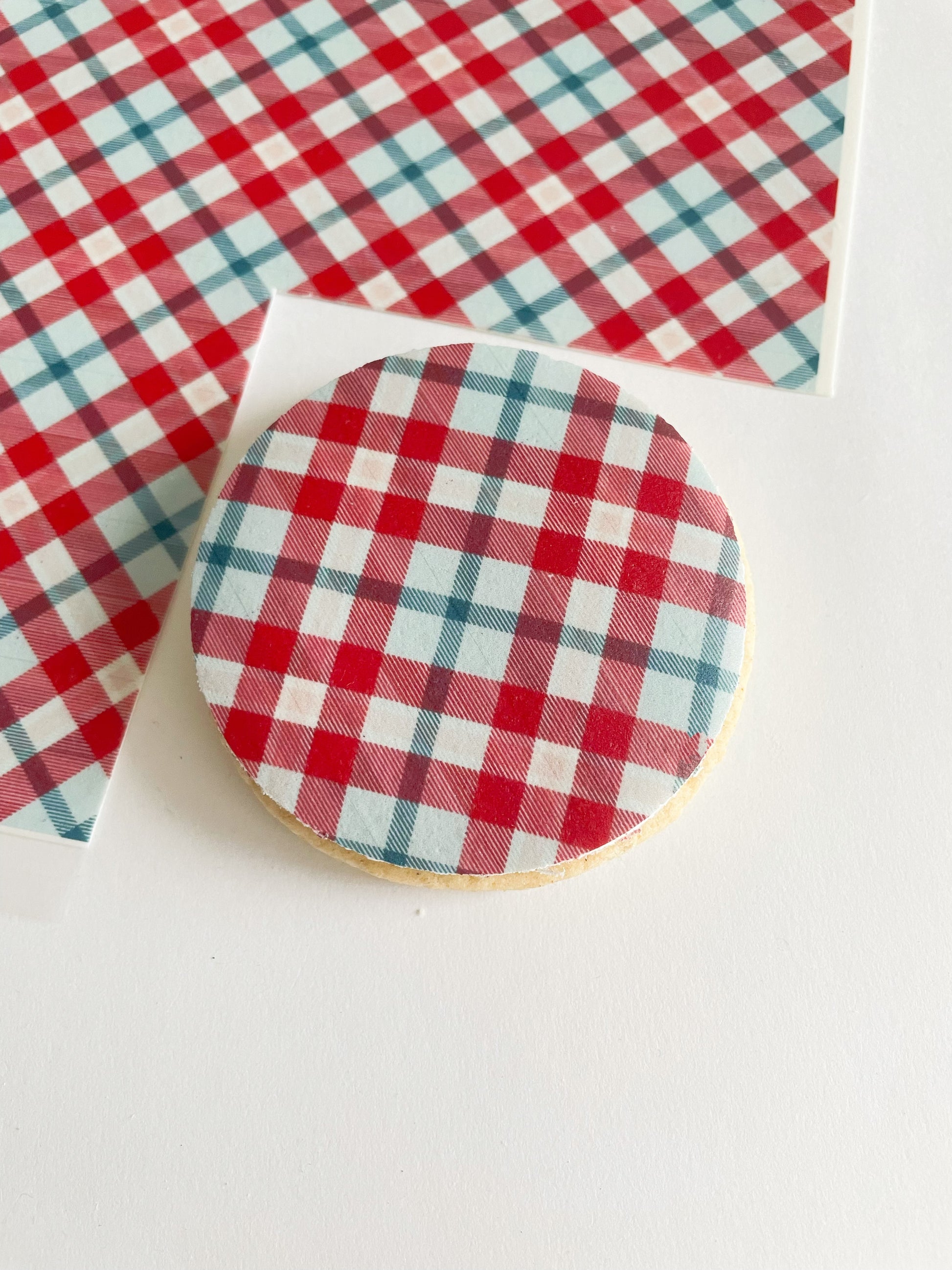 A4 Tartan Printed Edible Icing Sheet - Cake Wrap, Cookie and Cupcake Decor