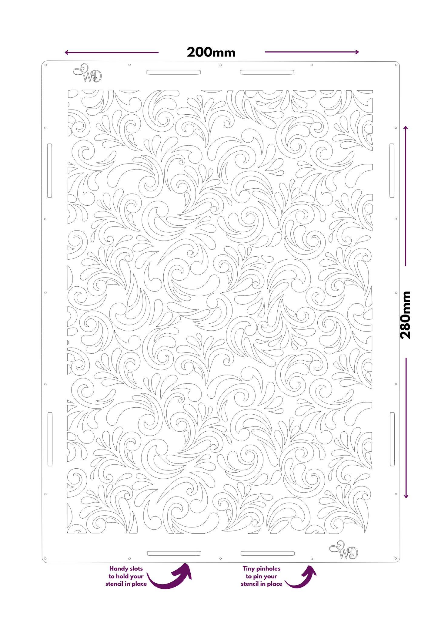 Damask Swirl Stencil.