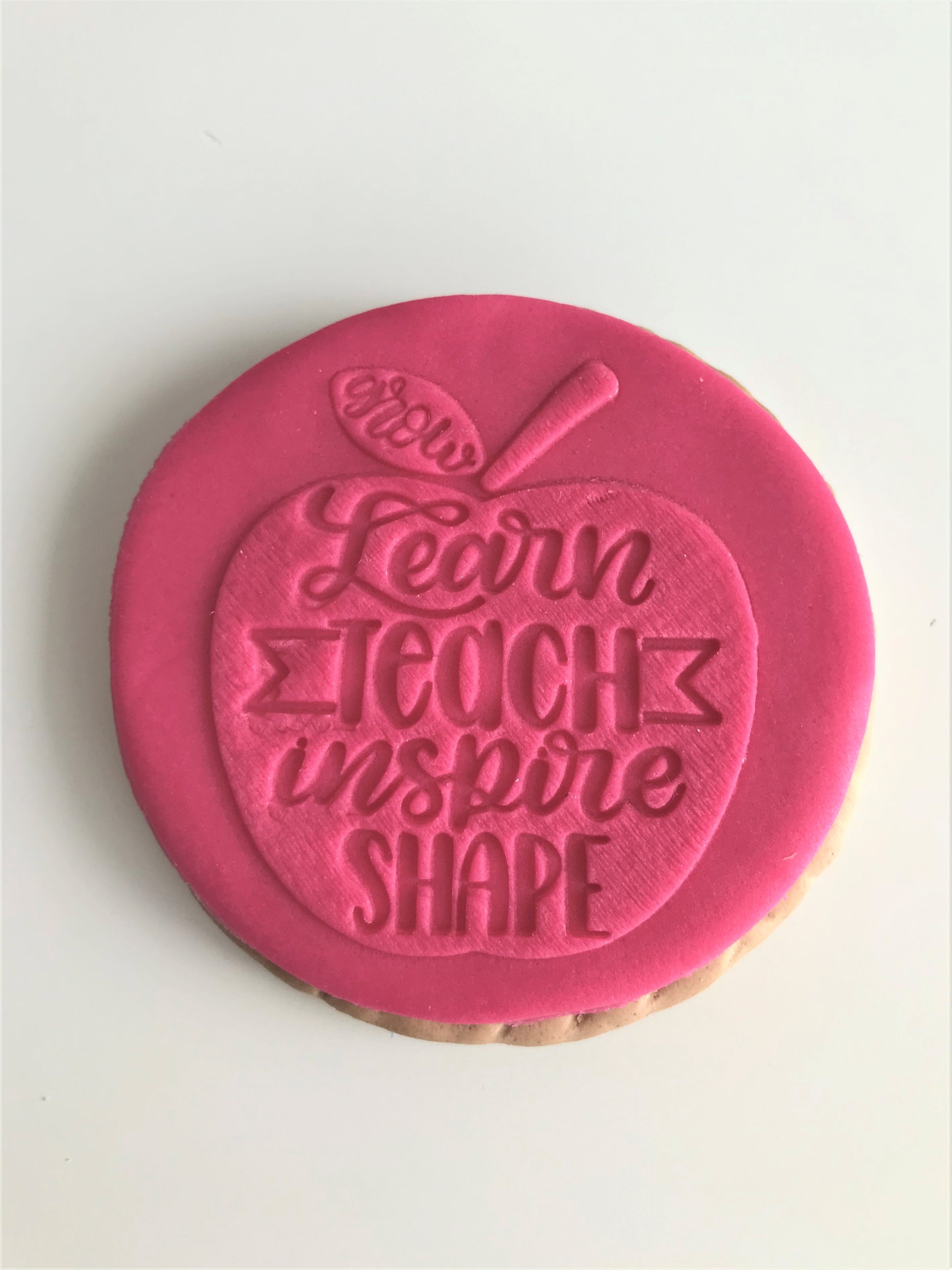 Learn Teach Inspire Shape Apple Embosser.