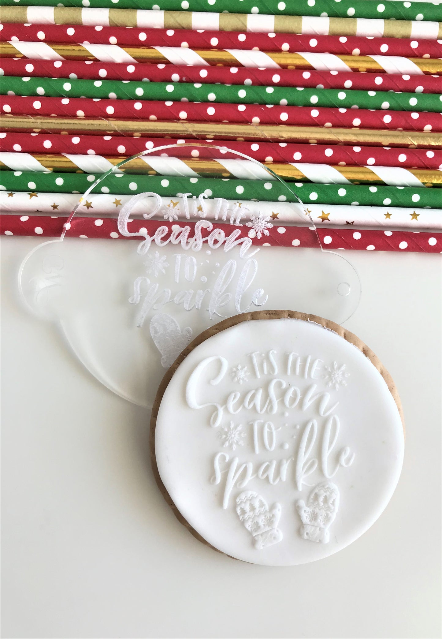 Tis the Season to Sparkle Christmas Icing Embosser