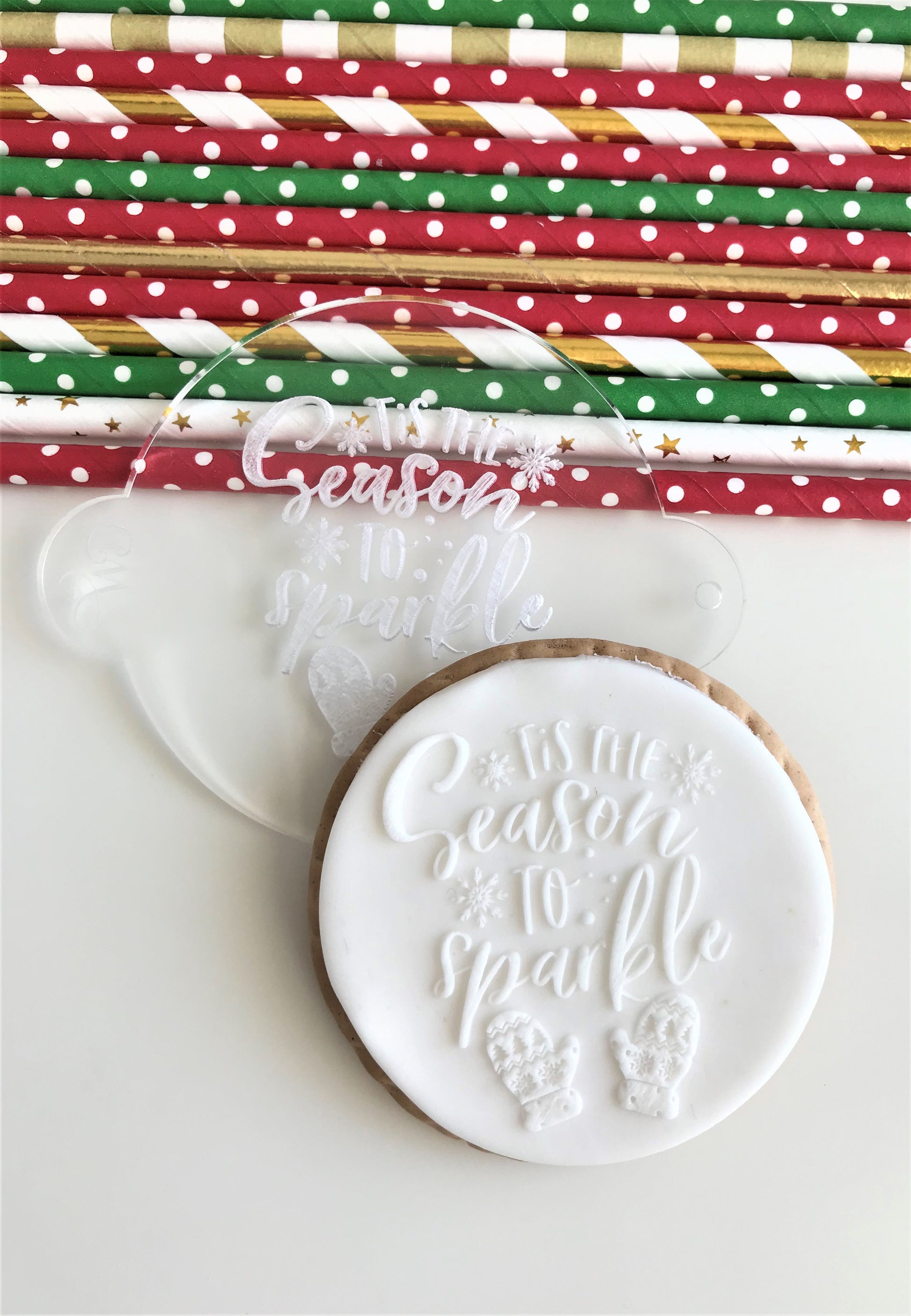 Tis the Season to Sparkle Christmas Icing Embosser