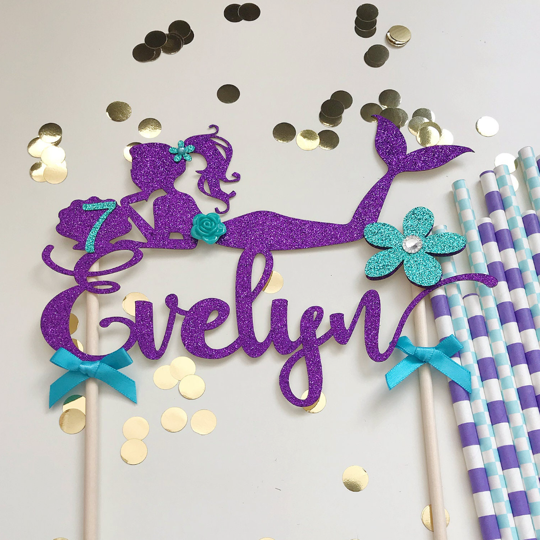 Mermaid Glitter Card Topper