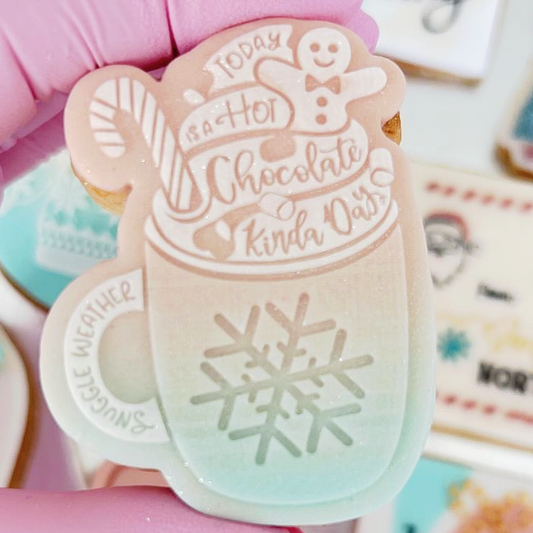 It's a Hot Chocolate Kind of Day Embosser and Matching Cookie Cutter Set.