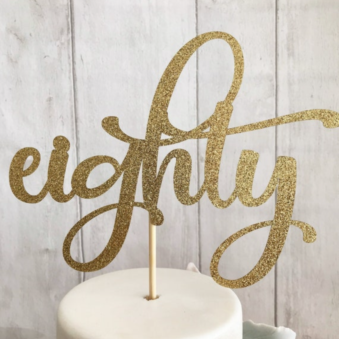 Eighty Glitter Card Topper