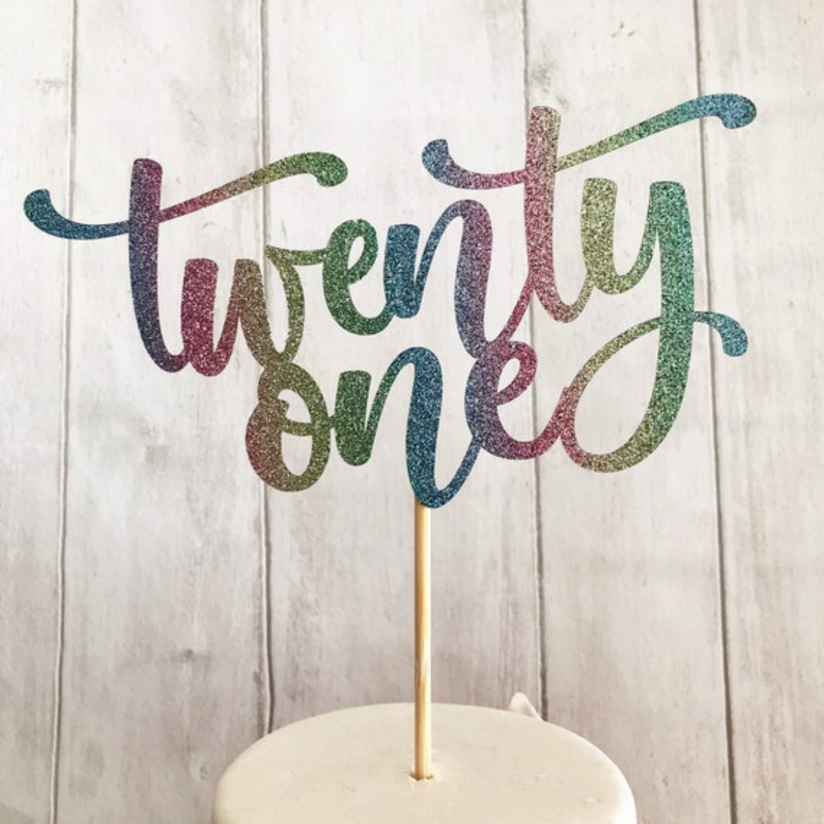 Twenty One Glitter Card Topper