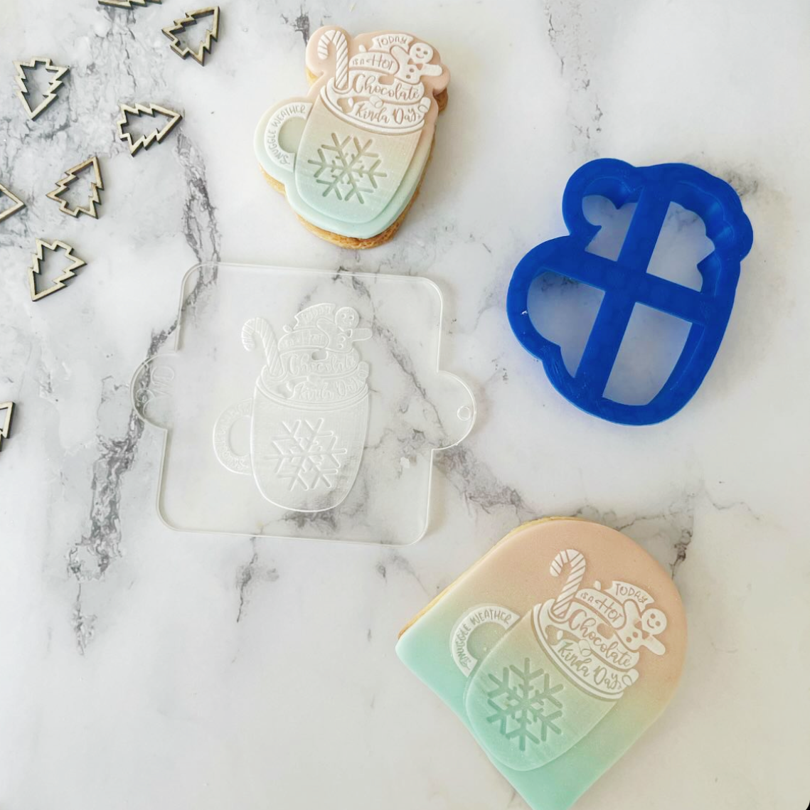 It's a Hot Chocolate Kind of Day Embosser and Matching Cookie Cutter Set.