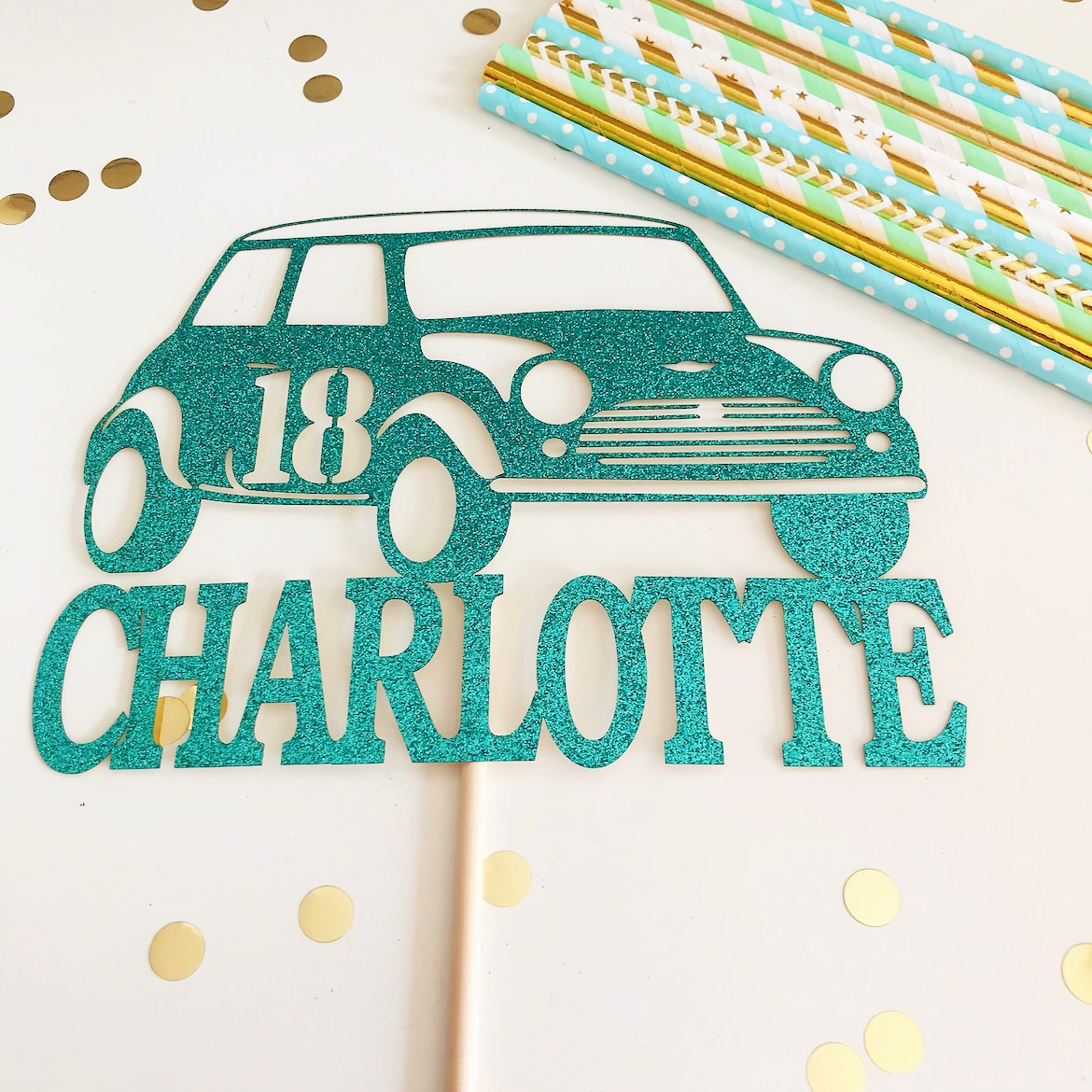 Mini Car Glitter Topper