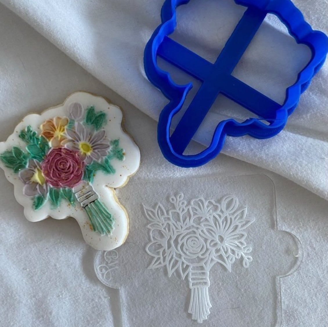 Bunch of Flowers Embosser and Matching Cookie Cutter Set.