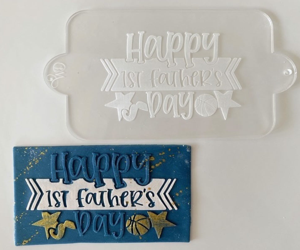 Happy 1st Father's Day Embosser and Cookie Cutter Set.