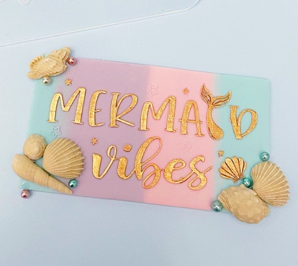 Mermaid Vibes Embosser and Cookie Cutter Set.