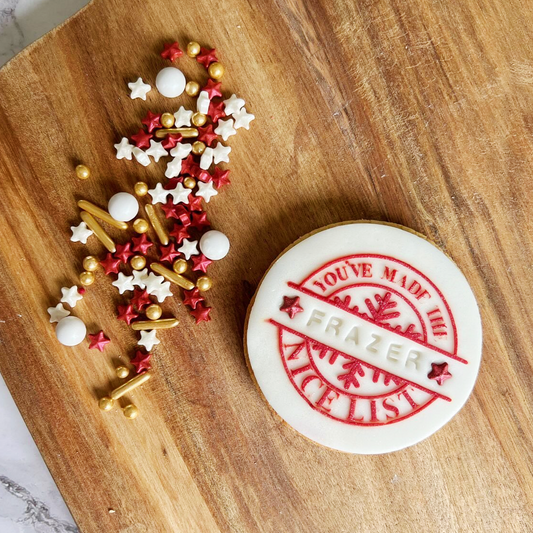 You've Made The Nice List Christmas Embosser Stamp.