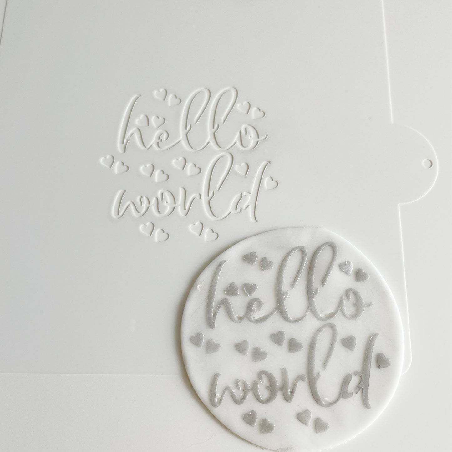 Hello World Cookie Stencil.