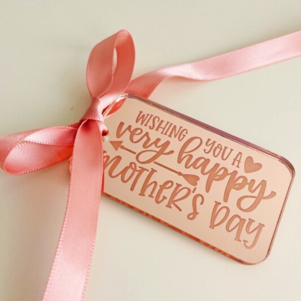 Rectangle Acrylic Gift Tags Wishing You a Very Happy Mother's Day.